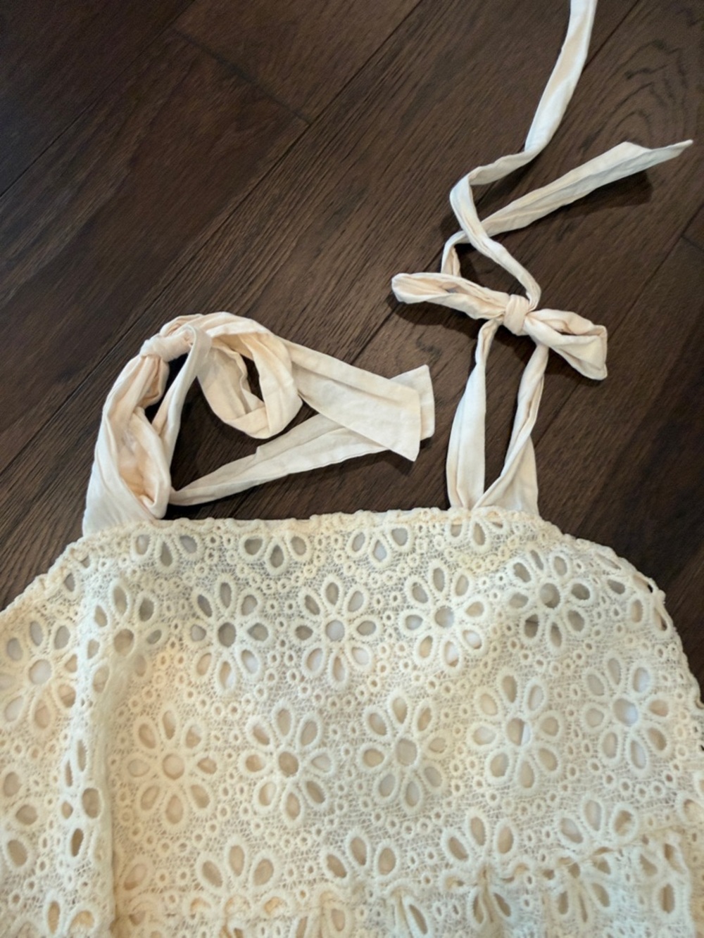 LoveColette Cream Crochet Mid Dress Large - C10-029 - Picture 5 of 12